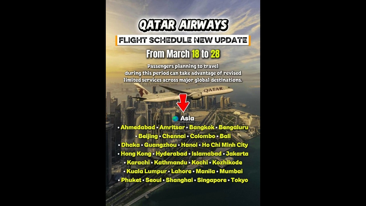 ✈️ Qatar Airways &ndash; Limited Flights 18-28 March 2026! #qatar #qatarairways