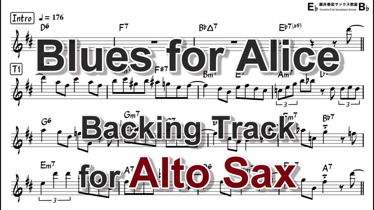 Blues for Alice (Charlie Parker) - Backing Track with Sheet Music for Alto Sax
