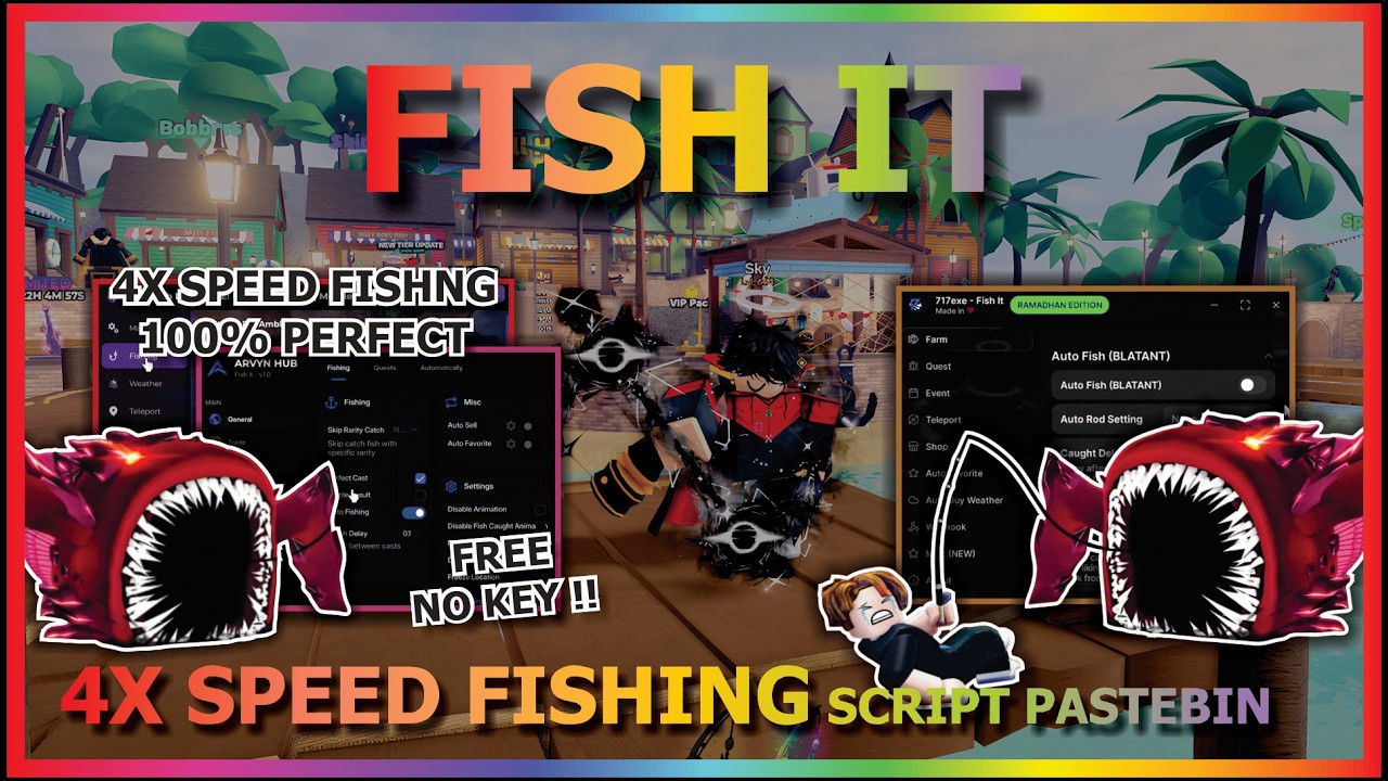 FISH IT Script Pastebin 2026 AUTO FARM, 4X SPEED FISHING, INSTANT FISH, PREFECT, BYPASS (NO KEY) 🔱🐟