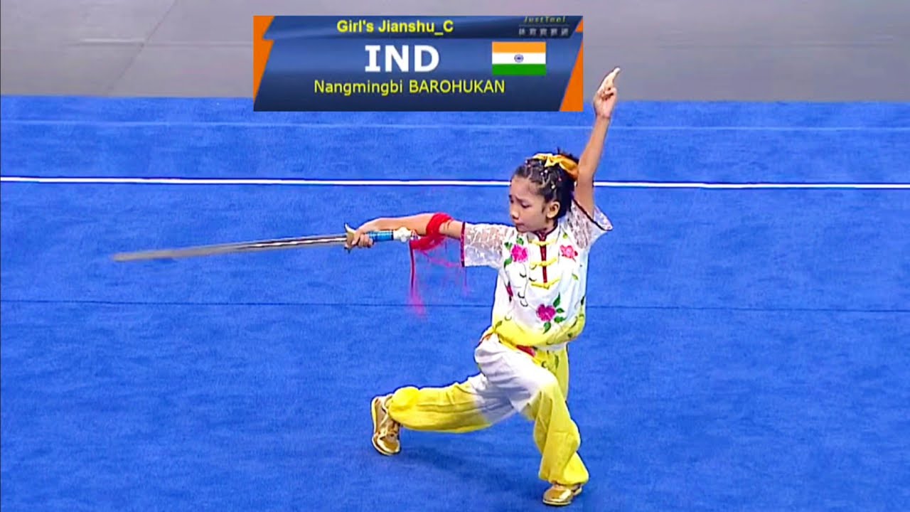 Mingbi Borphukan🇮🇳 7th place 8.31 score (Jianshu C)11th Junior Asian Wushu Championship 2023 China