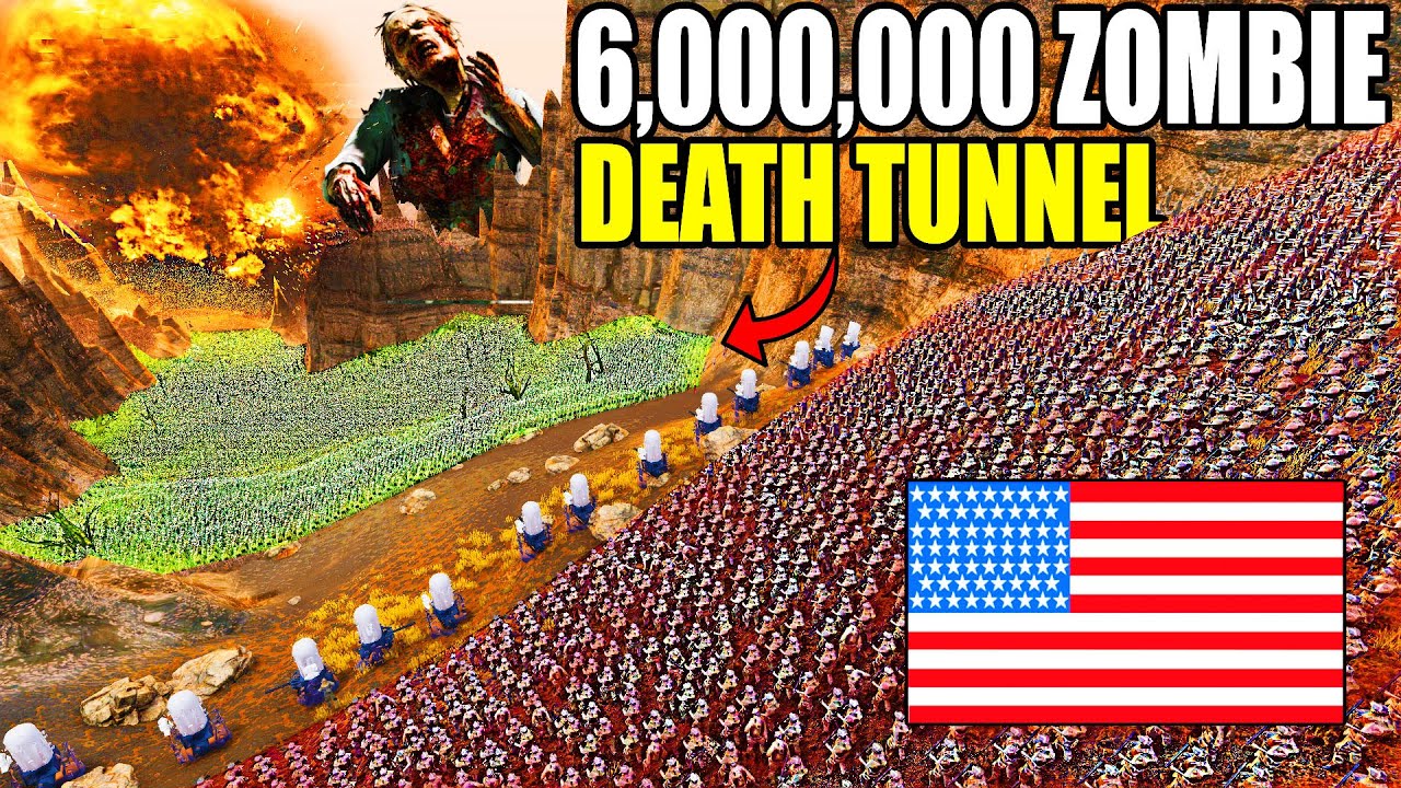 Can 20,000 US ARMY Hold DEATH TUNNEL vs 6,000,000 Zombie Army Charge?! - UEBS 2: Best Mods