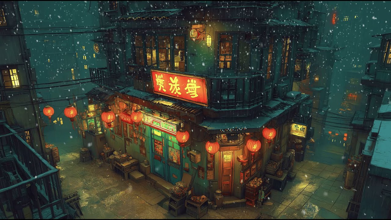 Live Snow Lofi Beats ❄️ background focus music for studying and calm winter evenings | Rainy Ryokan
