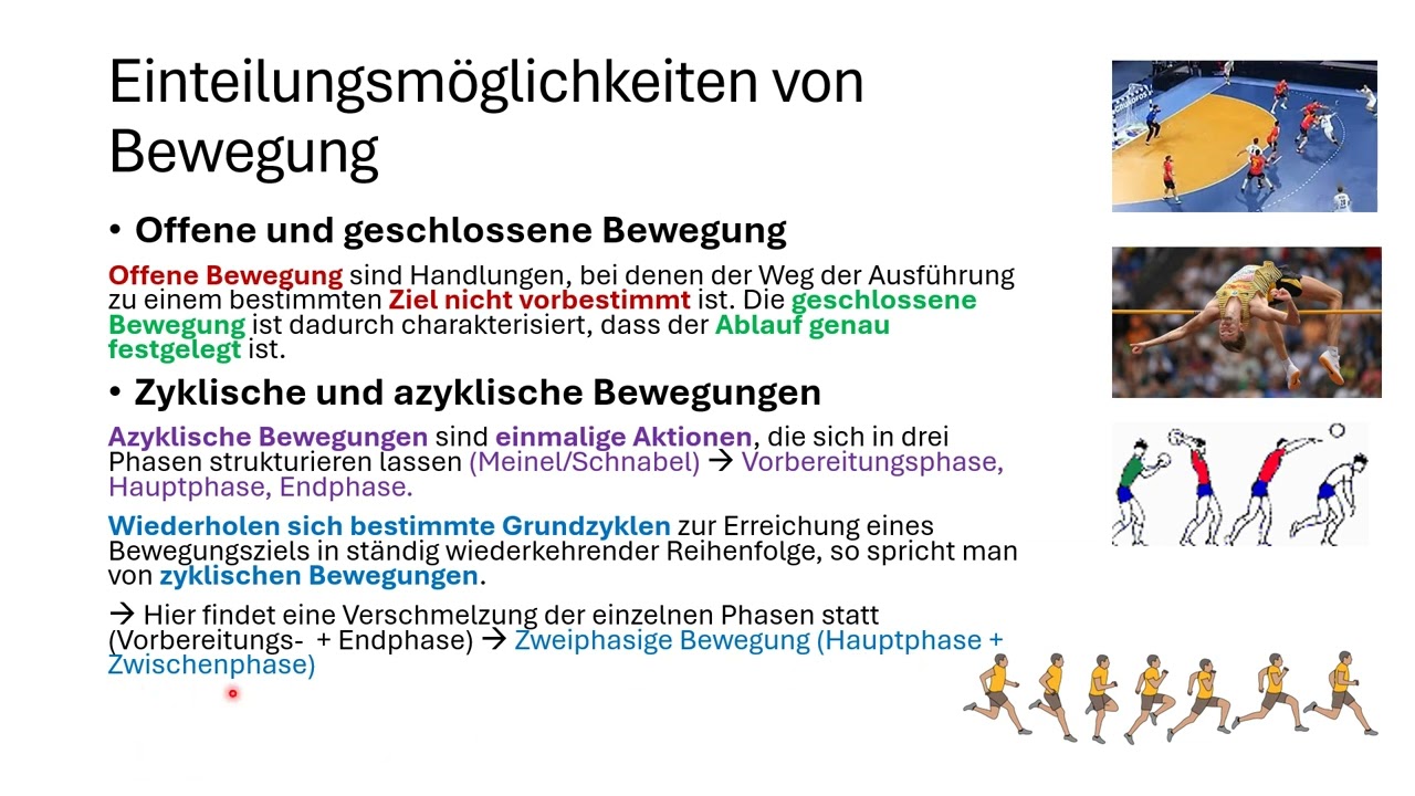 Einführung Bewegungslehre / Phasenmodell Meinel Schnabel /  Bewegungsanalyse Göhner