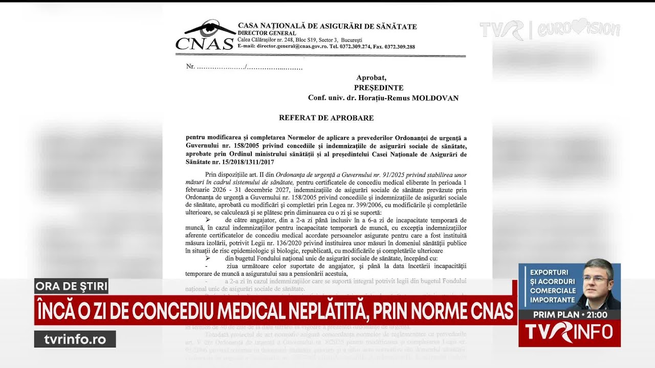 Încă o zi de concediu medical neplătită, prin norme CNAS