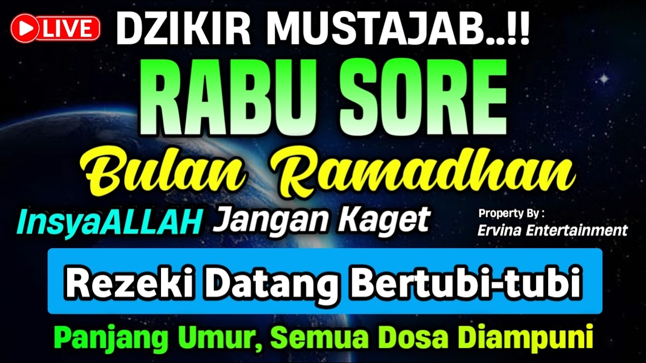 DZIKIR SORE HARI RABU MUSTAJAB..!! Doa Pembuka Pintu Rezeki dari Segala Penjuru | DZIKIR SORE