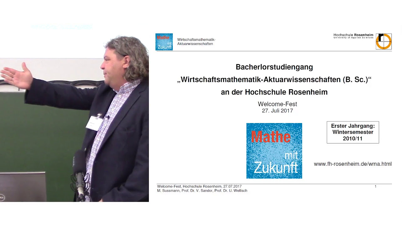 Infoveranstaltung Bachelorstudiengang Wirtschaftsmathematik-Aktuarwissenschaften