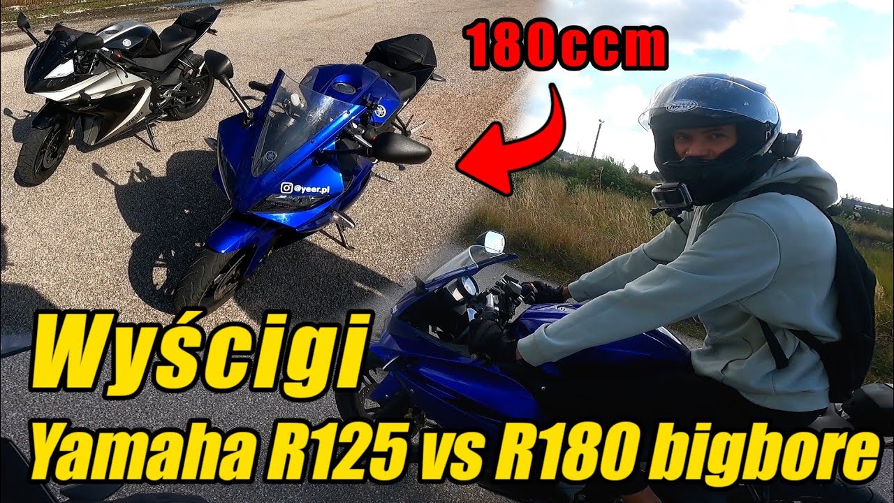Por&oacute;wnanie Seryjnej YAMAHY R125 do BigBore 180ccm || Wyścigi R125 vs R180