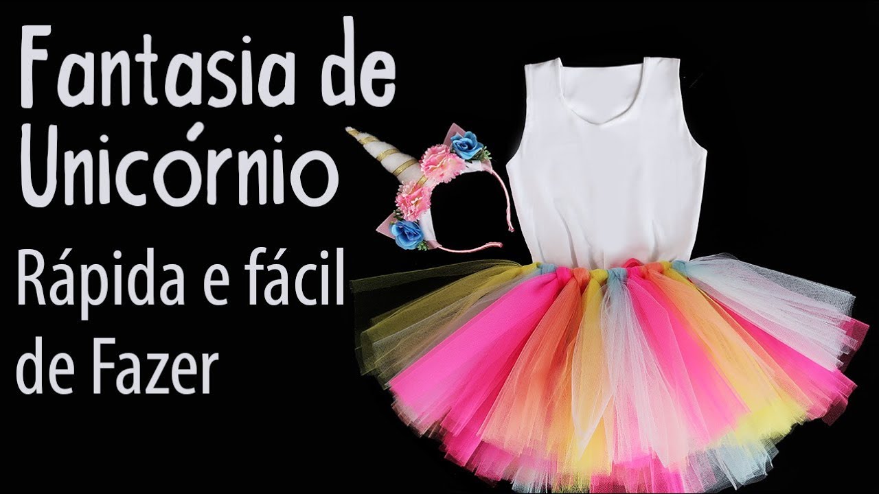 Fantasia de Unicórnio, Fácil e Rápida de Fazer, Saia e Tiara
