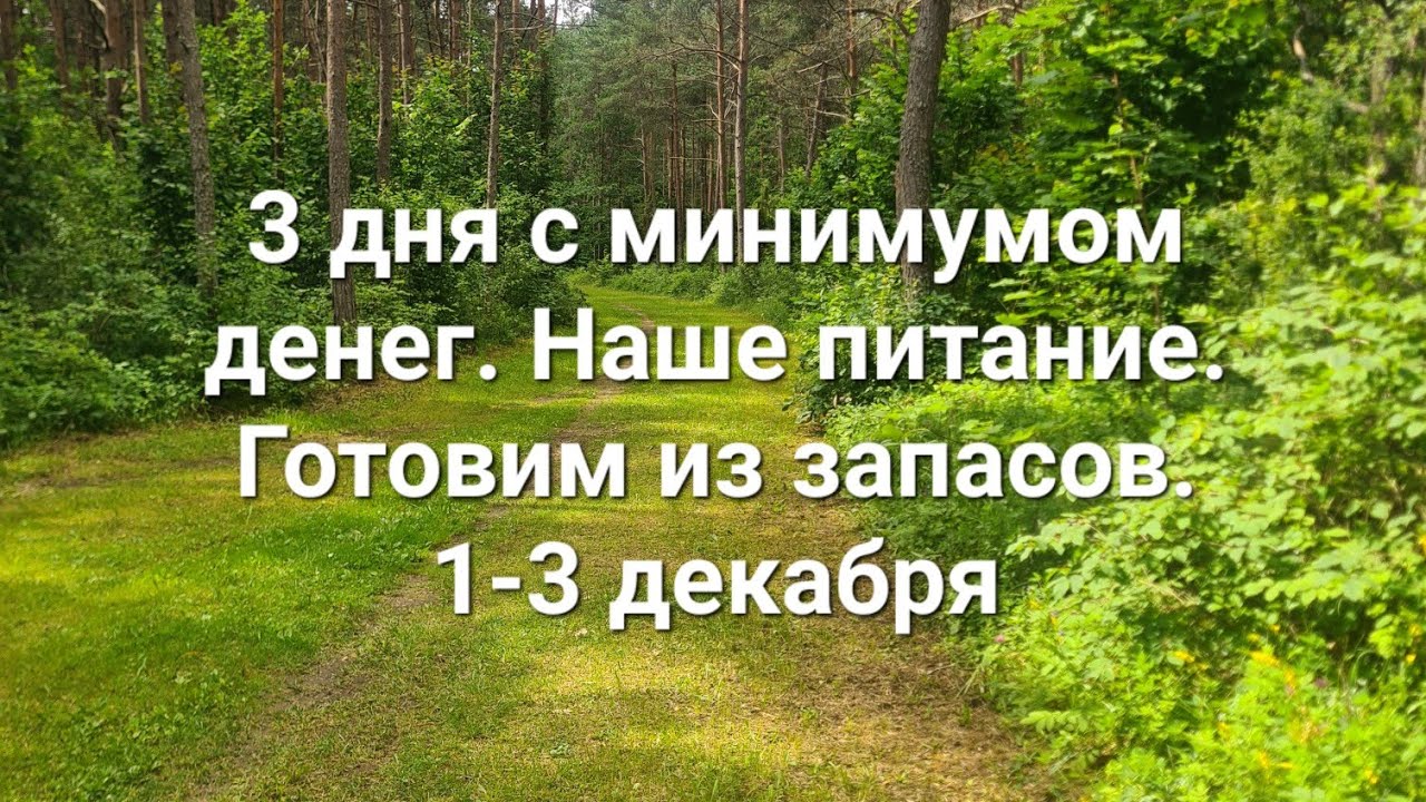 Питание 1-3 декабря.  3 дня с минимумом денег.