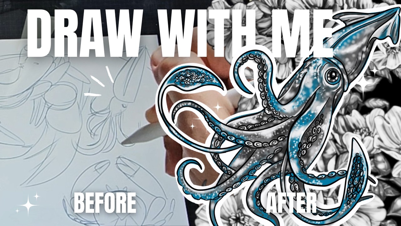 Draw With Me | Deep Sea Creature Illustration | Chill Art Process