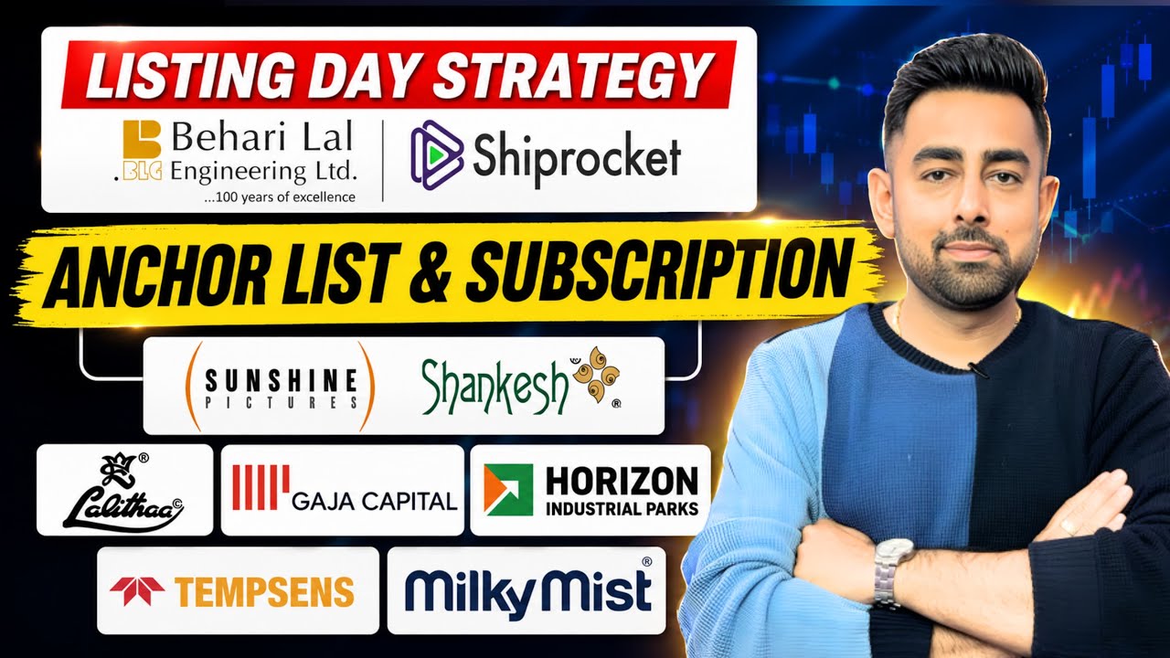 Shiprocket IPO Listing Strategy | Behari Lal IPO Listing | Sunshine IPO Anchor | Shankesh IPO Anchor