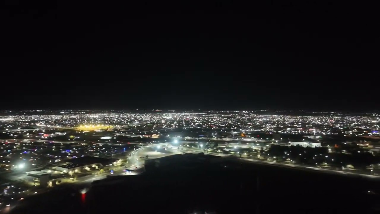 Desert City at night. Delicias Chihuahua Mexico. 
