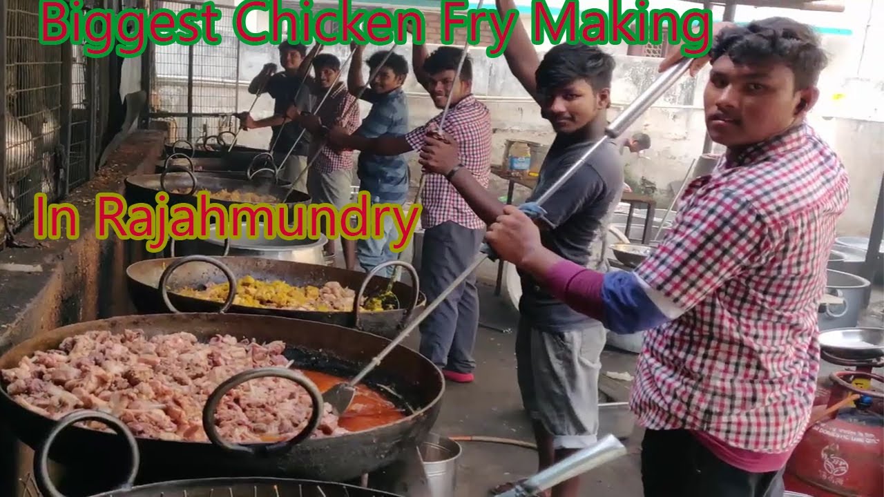 Biggest Chicken Fry Making in  Rajahmundry | 25 Years Old Vivek Biryani | Rajahmundry  Street Food |