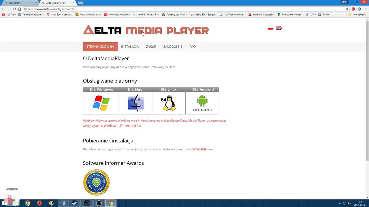 Telewizja za darmo Delta media player