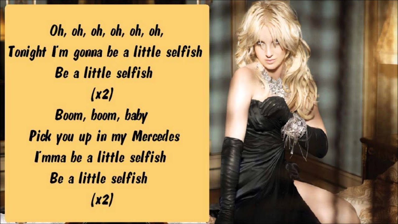 Britney Spears - Selfish Karaoke / Instrumental with lyrics on screen