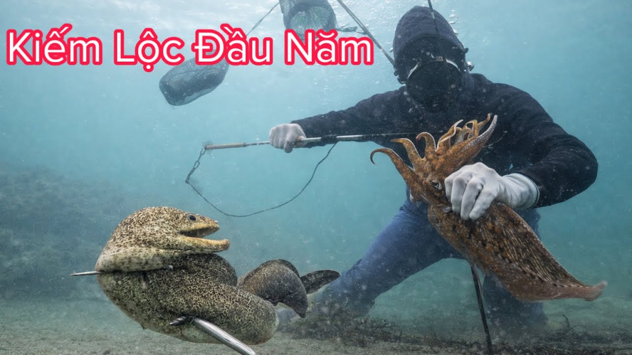 Lặn Biển Bắt Hải Sản Cá Mực Lấy Lộc Đầu Nặm 2026 