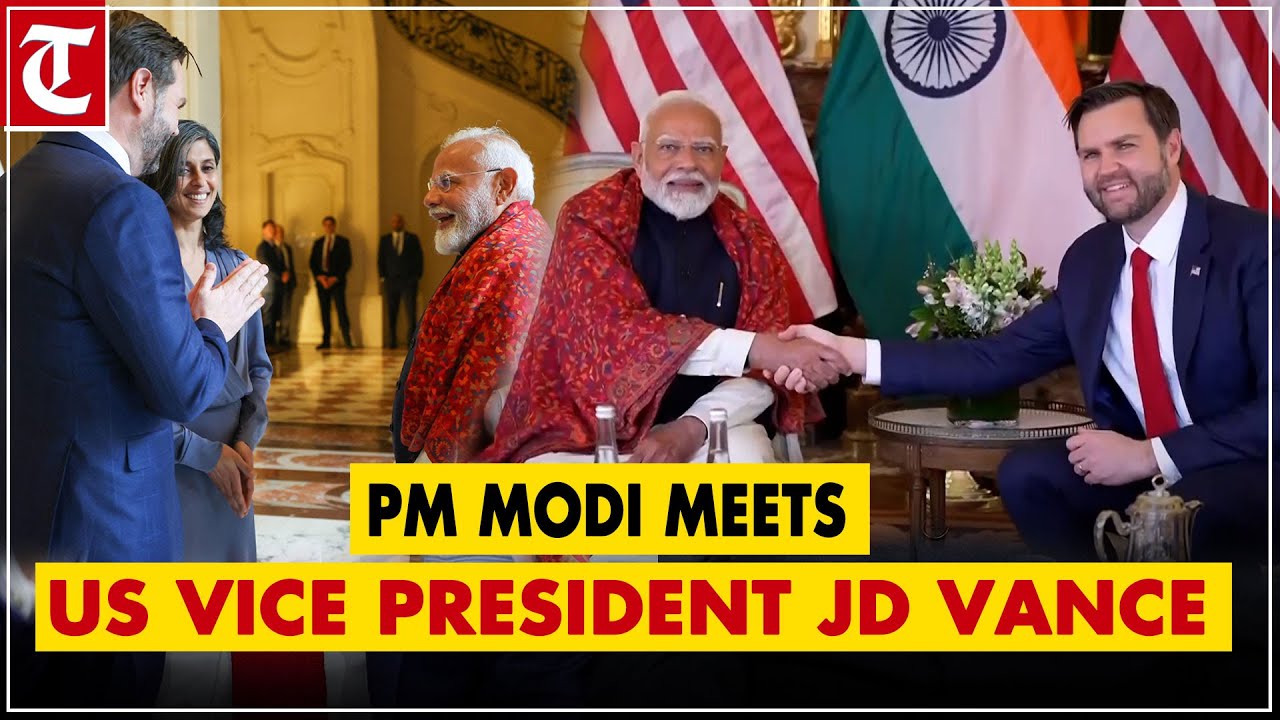 PM Narendra Modi meets US Vice President JD Vance&nbsp;in&nbsp;Paris