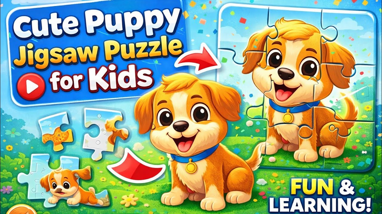 Cute Puppy 🐶 Jigsaw Puzzle for Kids | Dog Puzzle Game | Kids Learning Video | Puzzle Kids