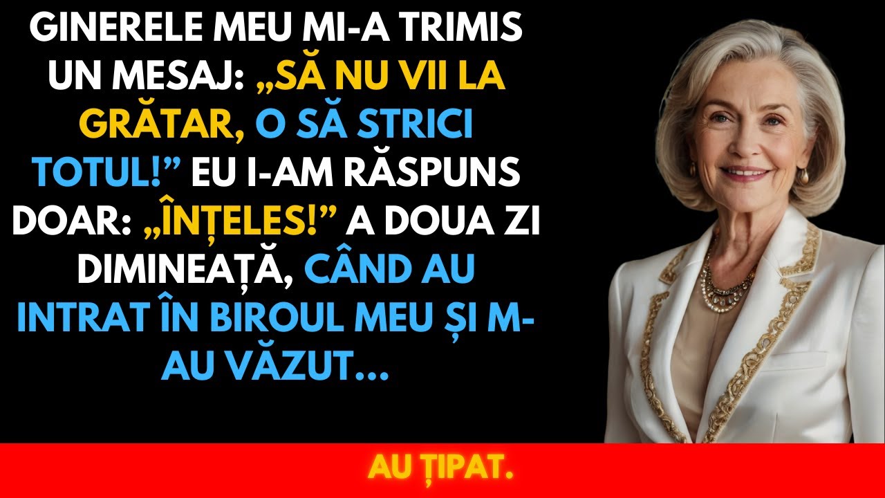 Ginerele Mi-a Scris: „Nu Veni la Grătar.” Luni, Când Au Intrat în Biroul Meu…