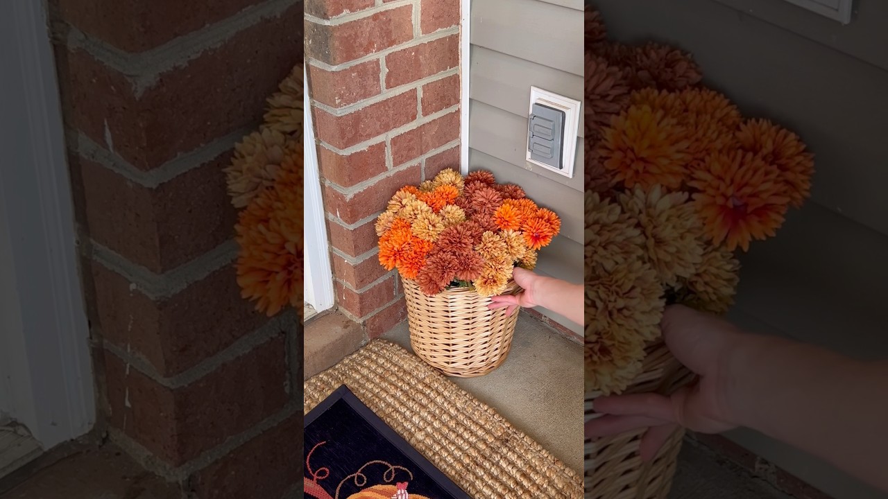 Simple Fall Front Door Styling 🎃🍂 #homedecor #autumn #frontdoordecor #falldecor #autumn #home
