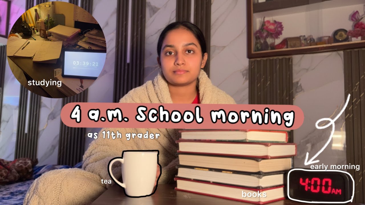 4 a.m. productive school morning study routine as 11th grader 📚⏰☕️|revive|