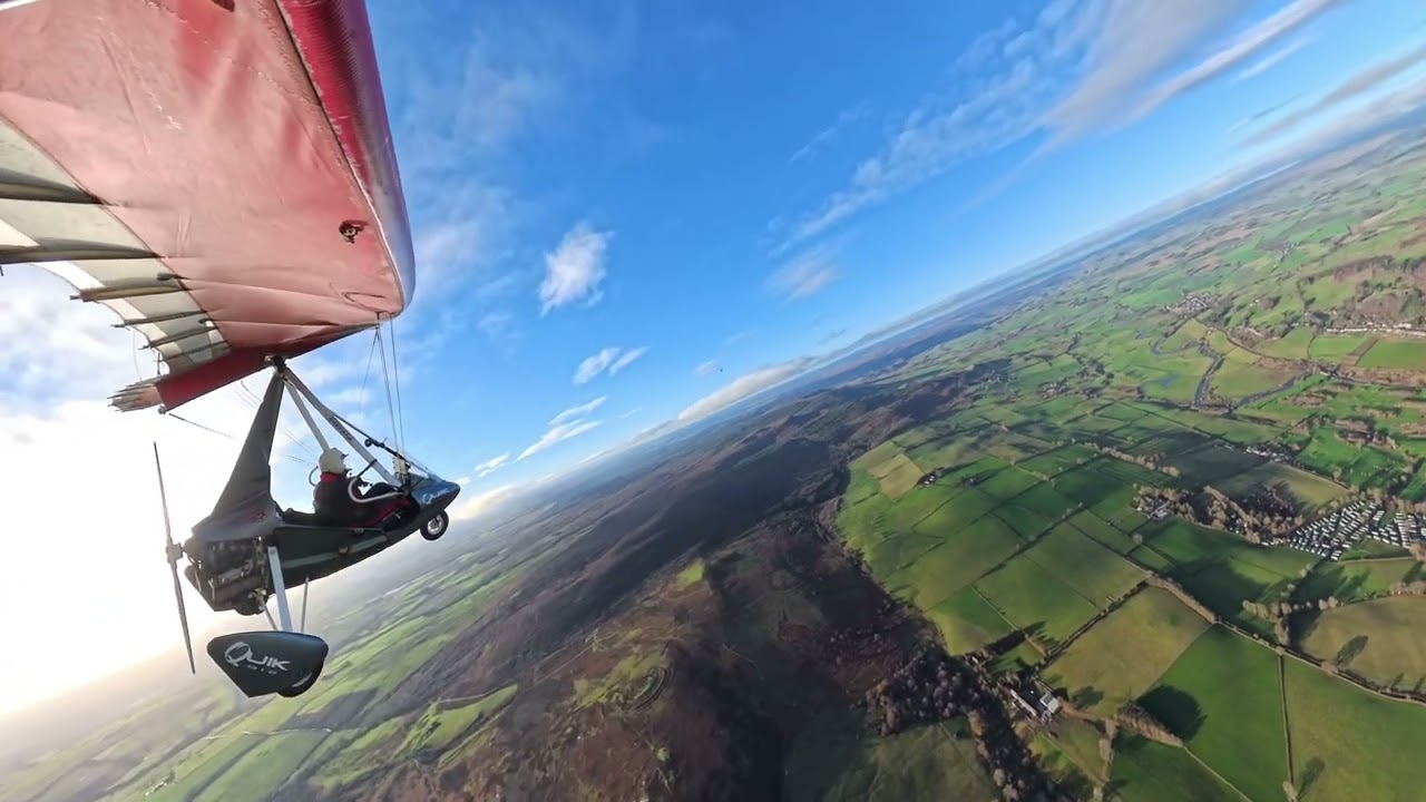 Flexwing microlight flight in Northumberland, 30th November 2025. 360 video in 4k.