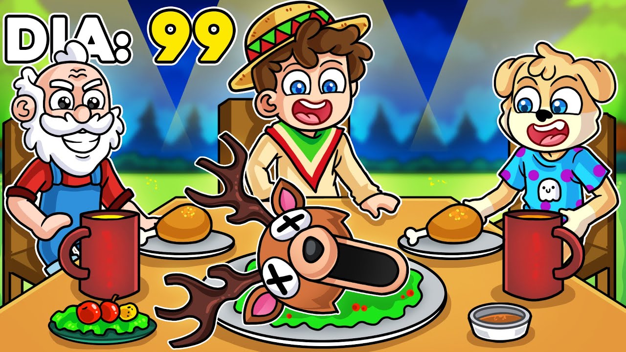 ¡Hicimos una CENA GIGANTE con mis AMIGOS! 💀🦌👨🏻‍🍳🔪 SILVIOGAMER en 99 Noches en el Bosque