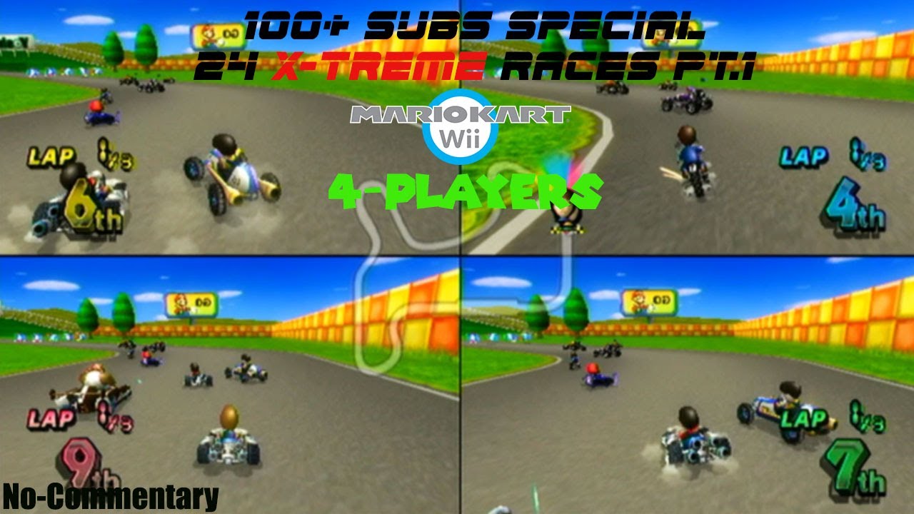 Mario Kart Wii (4 Players) Gamenight/100+ Sub Special!/The Miis Get Behind the Wheel!