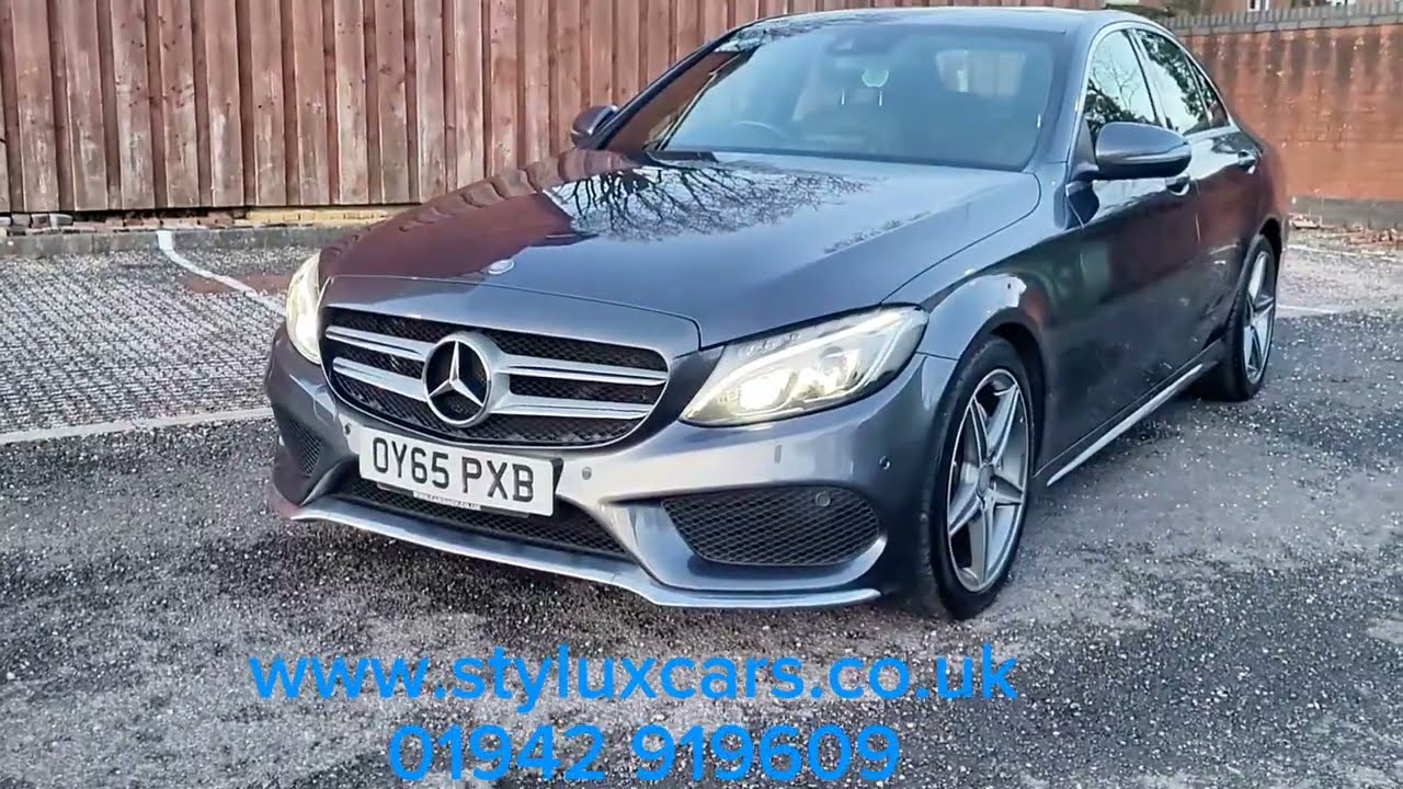 2015 Mercedes C Class C220 2.1 AMG Line 4dr saloon in Gret Metallic - FSH, High spec