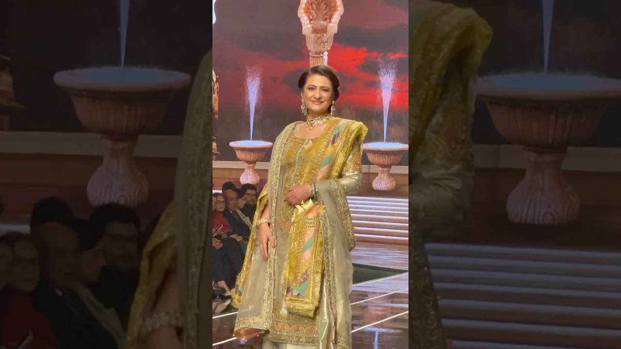Drama actress Saba Hamid walking as a showstopper for Mehdi at Bridal Couture Week 2024 Day 2