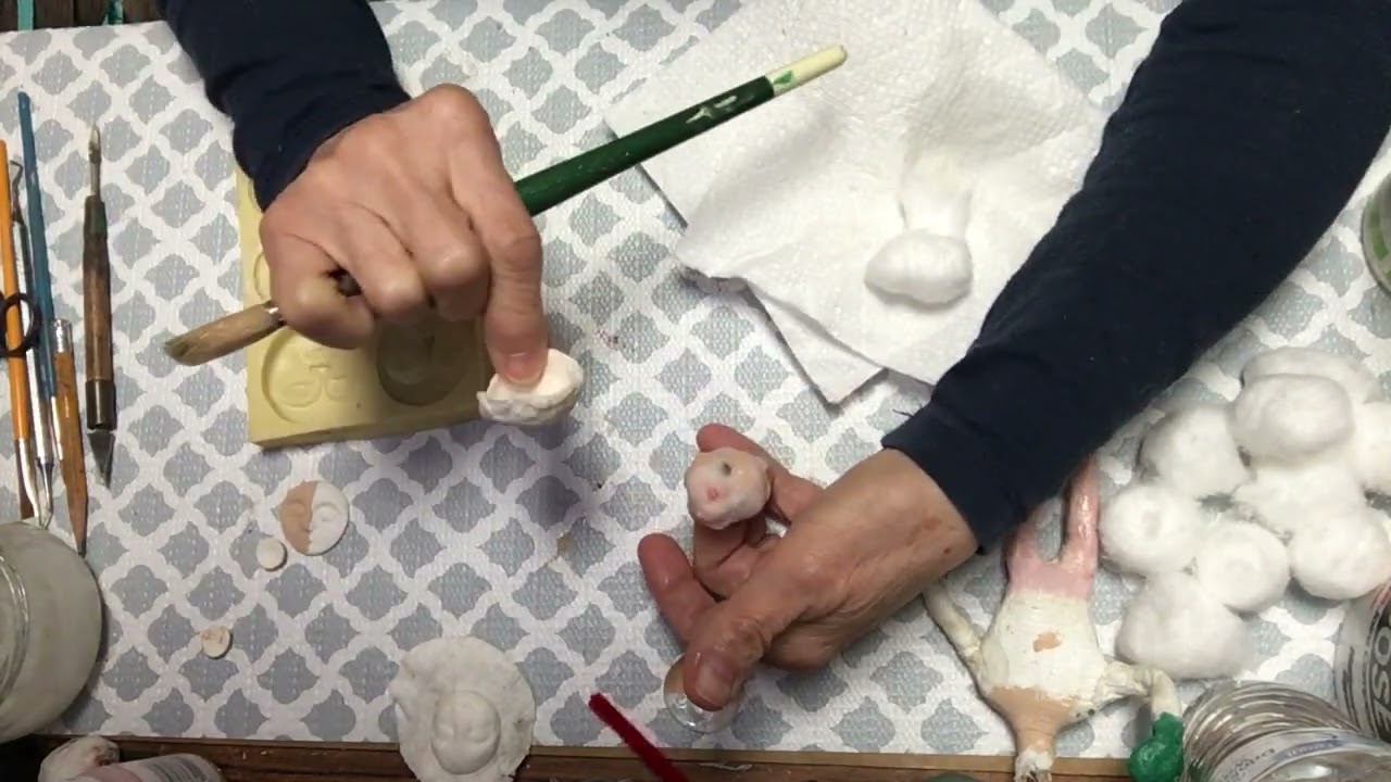SPUN COTTON DOLL'S HEAD TUTORIAL