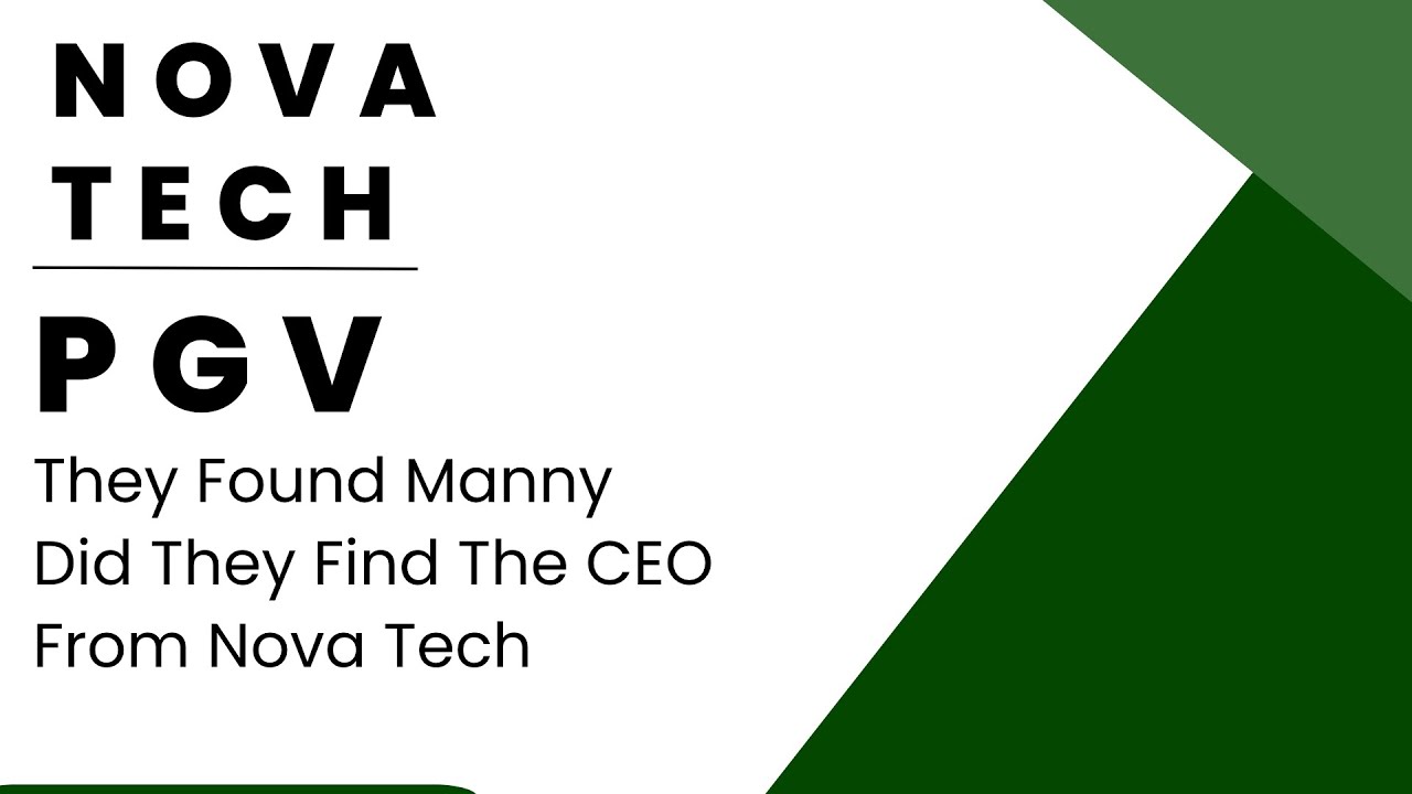 They Found Manny? | Nova Tech & PGV Updates! | Crypto 5G