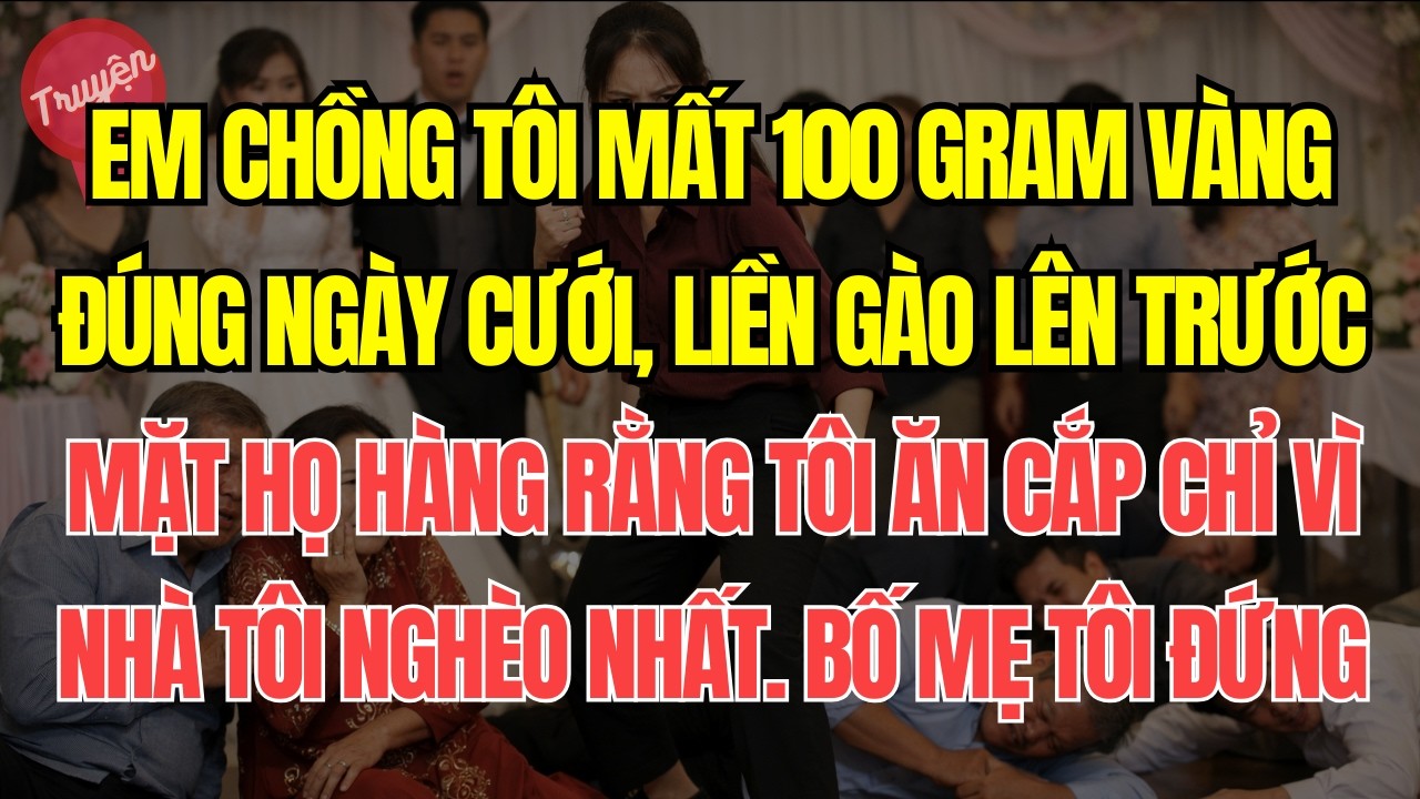 Em chồng tôi mất 100g vàng đúng ngày cưới, liền gào lên trước mặt họ hàng rằng tôi ăn cắp chỉ vì nhà