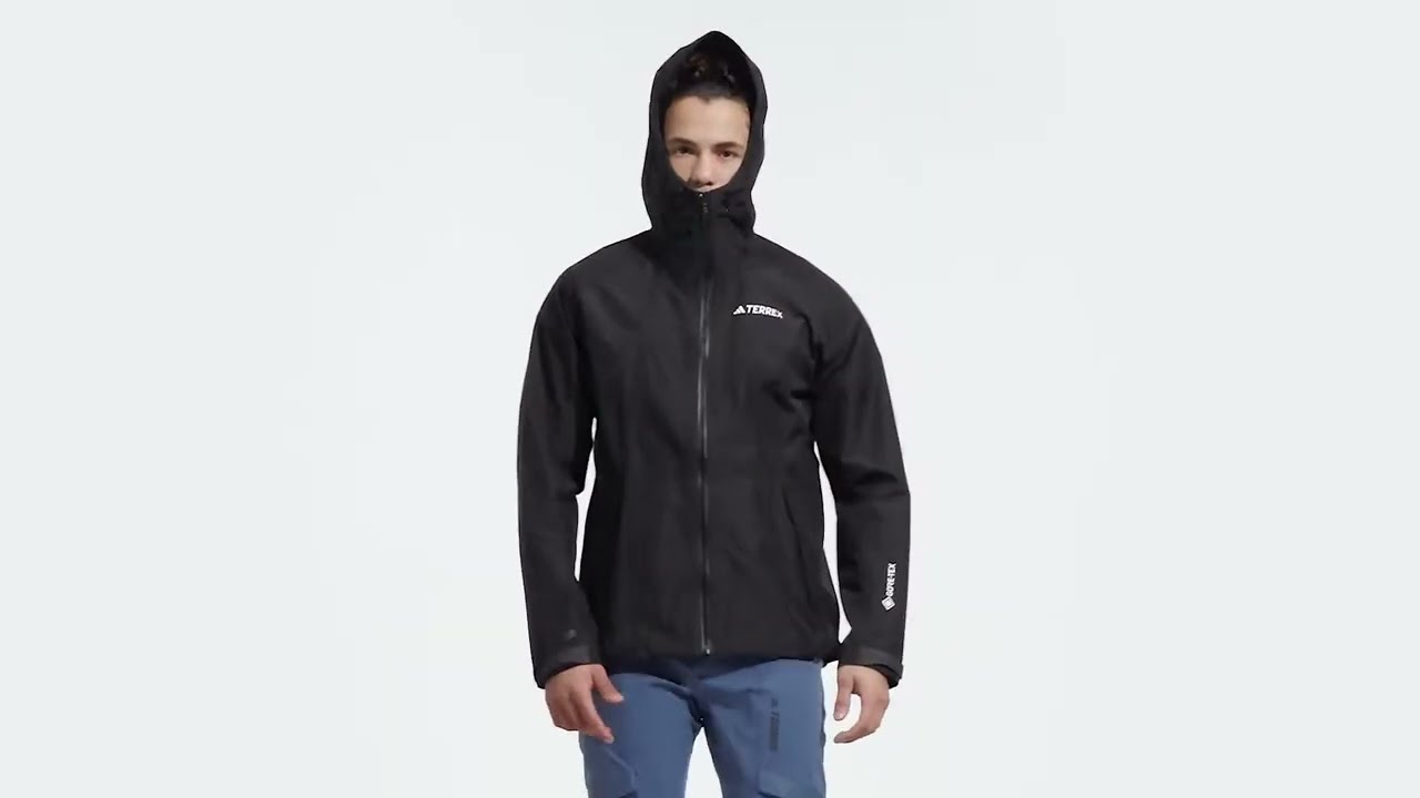 ADIDAS Terrex Xperior GORE TEX Paclite Rain Jacket Hooded Black Men | HN2906
