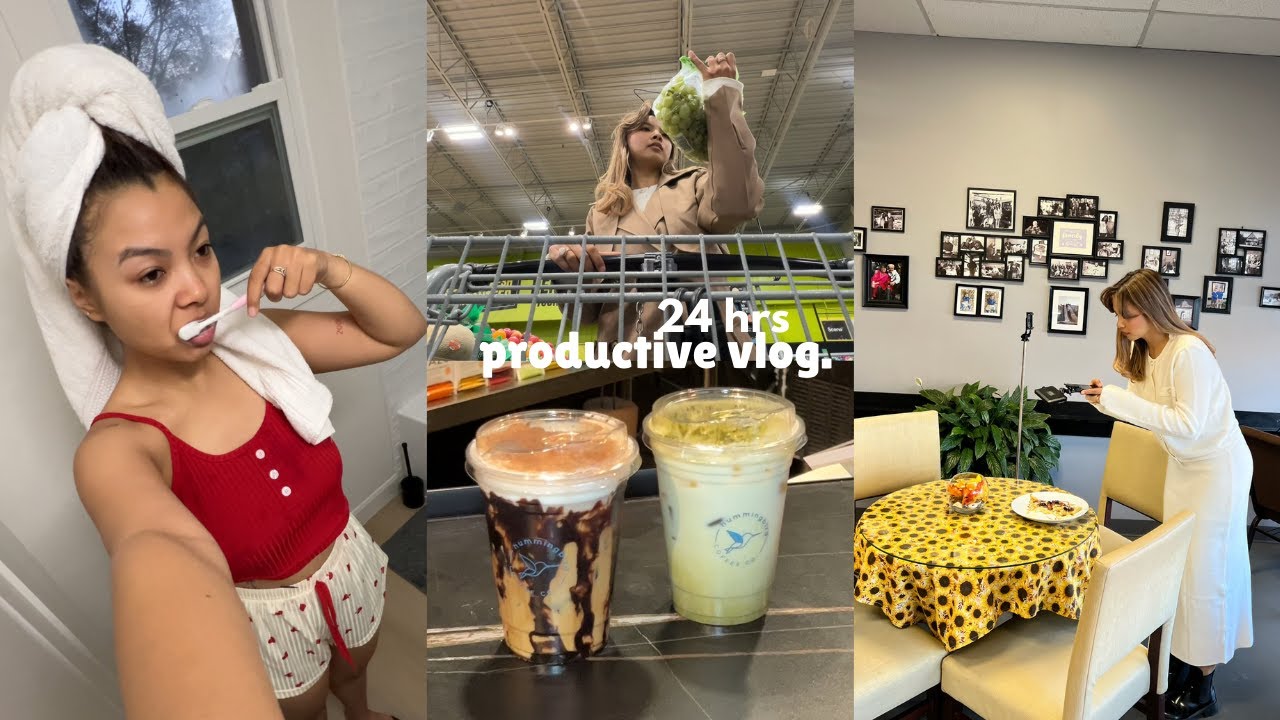 a productive day in my life as a business student in Canada | uni projects, grocery shoppings & more