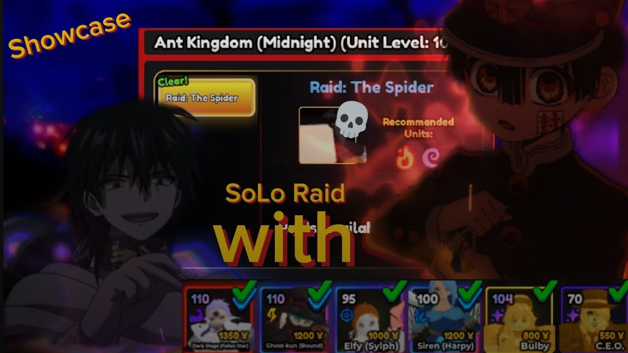 Anime adventures| SoLo raid Ant Kingdom (Midnight) 🐜🐜🪄👻| AA