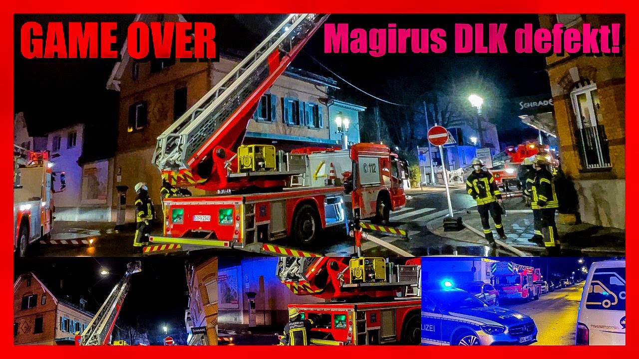 ++ Game over ++  Neue Magirus Drehleiter im Einsatz  🚒 Nichts geht mehr bei der DLK in Stuttgart