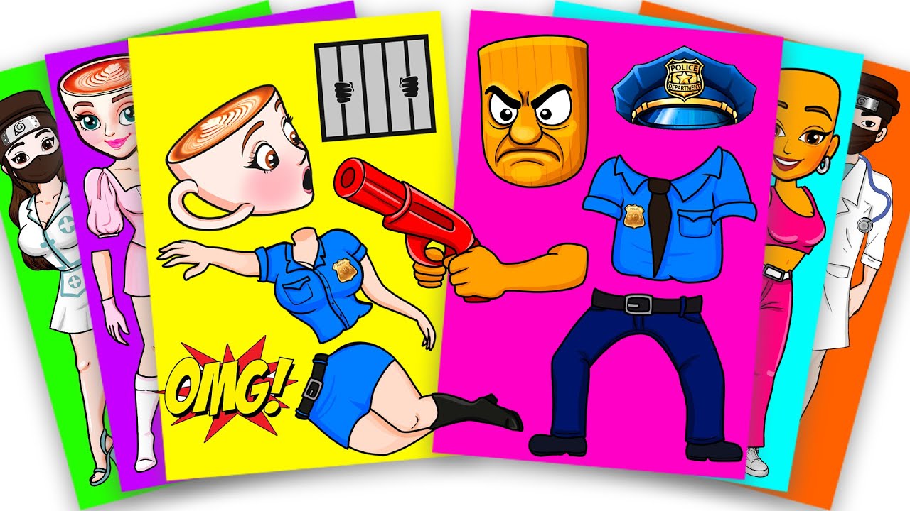 RESCUE BALLERINA CAPPUCCINA FROM POLICE TUNG TUNG TUNG SAHUR - ITALIAN BRAINROT | Sticker Book DIY