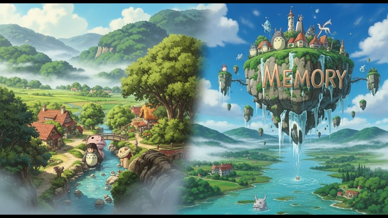 The Weaver of Light and the Shadow Flute | Ghibli-Style AI Animation, Ghibli Style World
