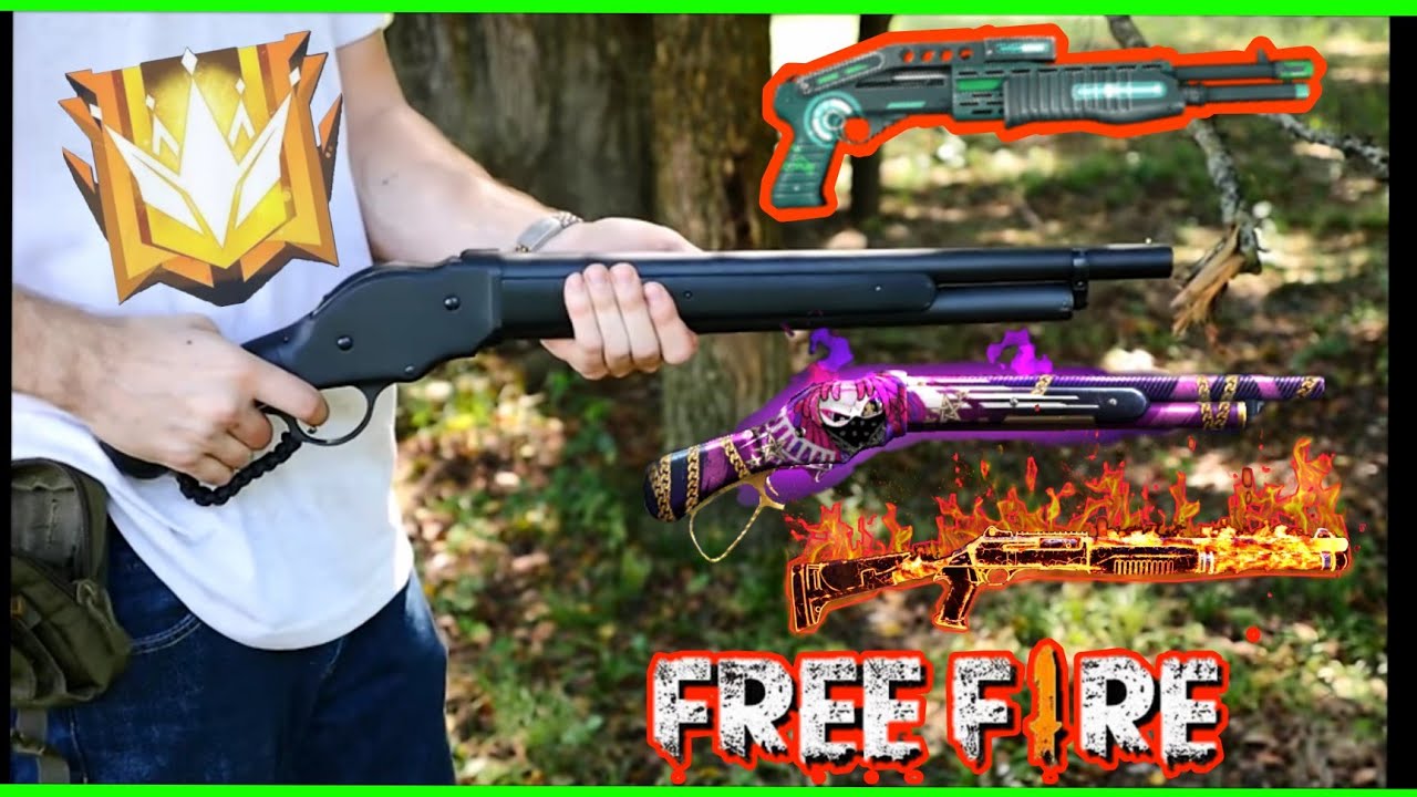 Garena Free Fire Short Guns in real life || M1887,SPAS12,MAG-7,M1014,M1873 || HAHAPODA