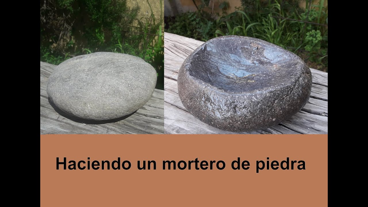 Haciendo un mortero de piedra rústico