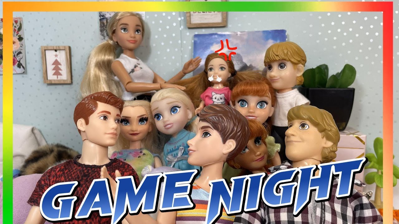 Anna And Elsa's Family Game Night!  Disney Princess - Frozen Dolls - Disney ILY 4EVER - Barbie Play