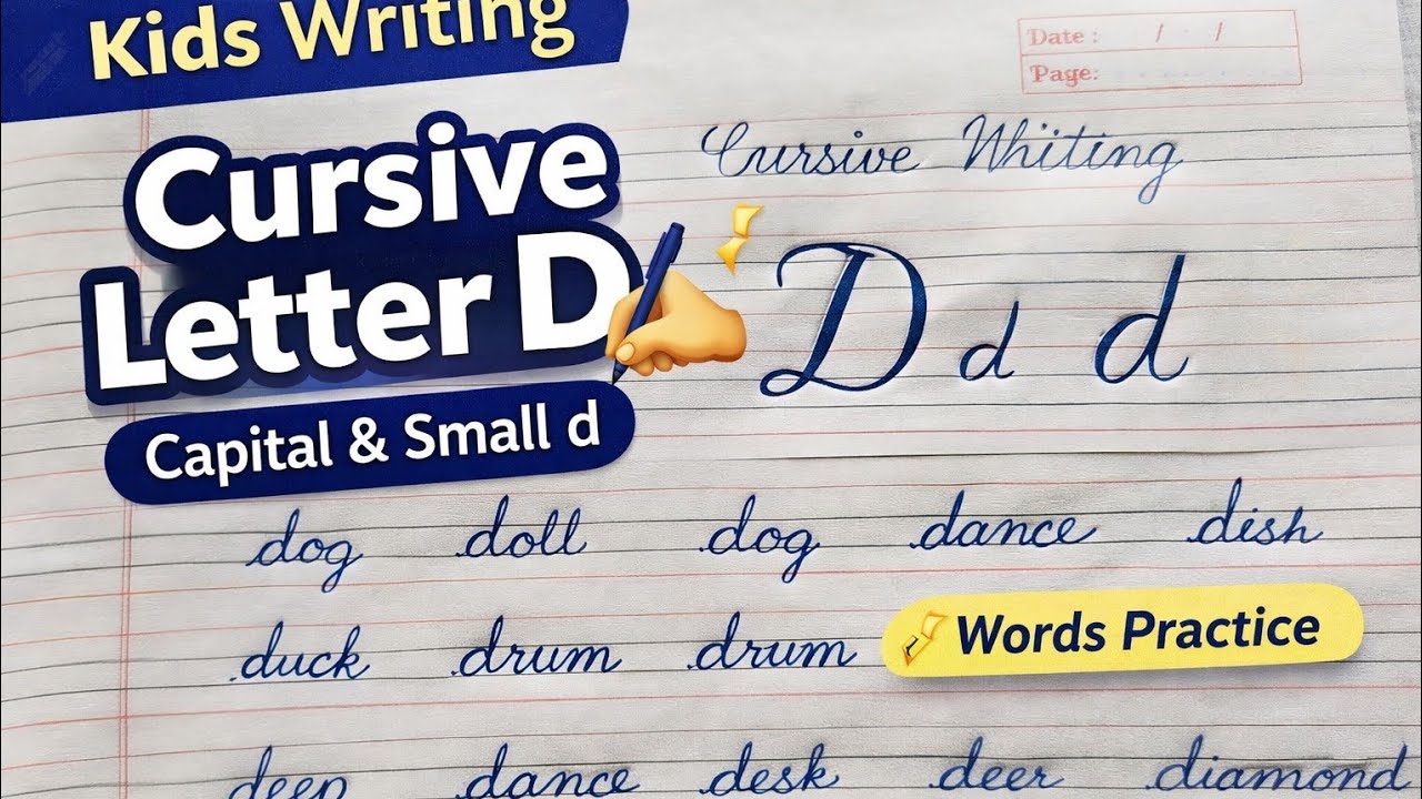 Cursive Writing Letter d |Capital & Small d | Handwriting Practice for Beginners