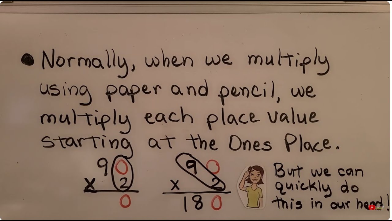 Mental Math Tricks, Multiply Multiples of 10, 100, 1000, etc by Counting Zeros