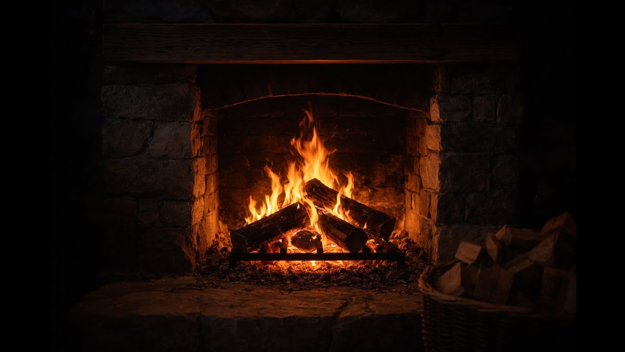 🌌 Deep Ambient Fireplace | Sleep, Relax & Focus (8H)