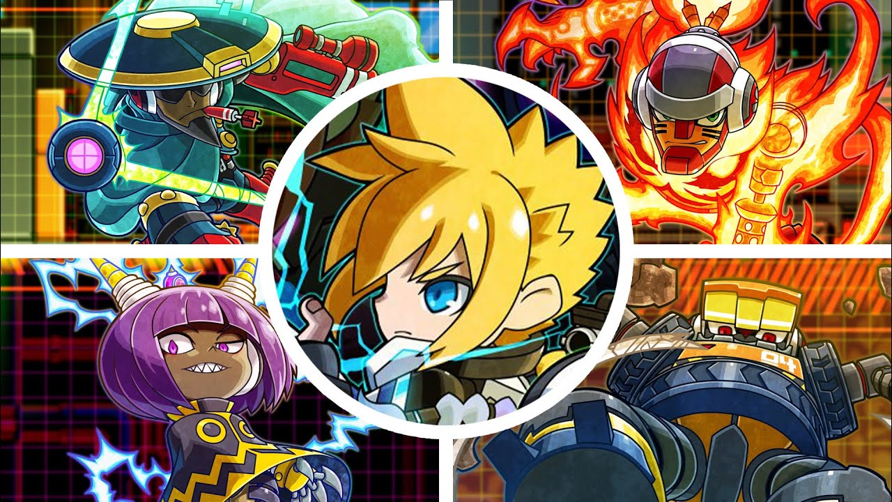 Mighty Gunvolt Burst - All Bosses + Ending [No Damage]