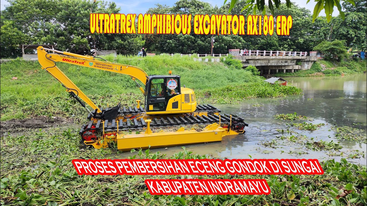 ULTRATREX AMPHIBIOUS EXCAVATOR MEMBERSIHKAN ECENG GONDOK DI INDRAMAYU