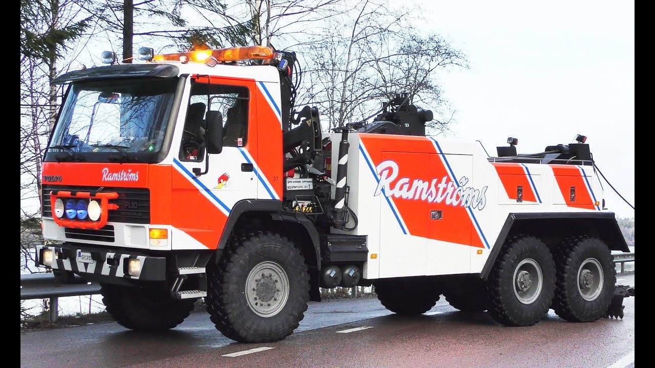 Volvo FL10 6x6 Heavy Recovery Truck vs. DAF Semitrailer - Ramströms - Sweden 4K
