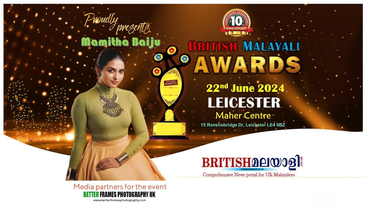 BRITISH MALAYALI AWARDS 2024 | Media Partner Better Frames Photography UK