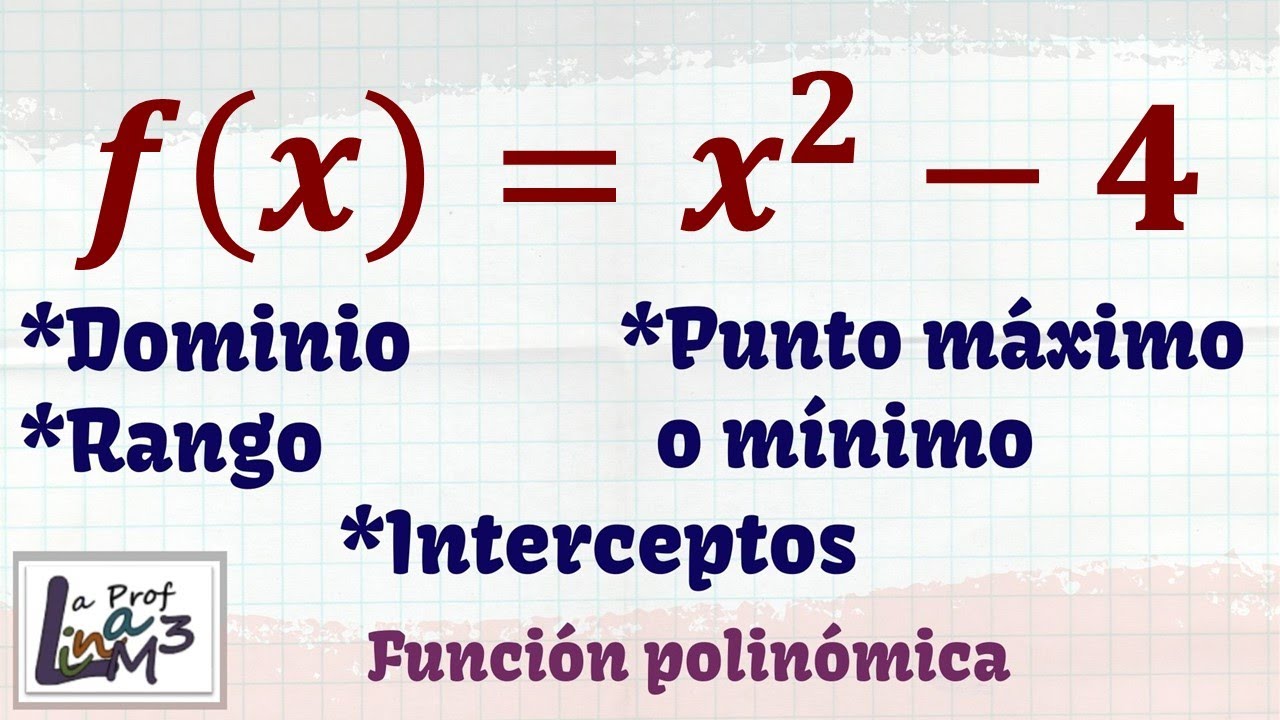 Dominio, rango, interceptos con los ejes y punto máximo o mínimo | La Prof Lina M3
